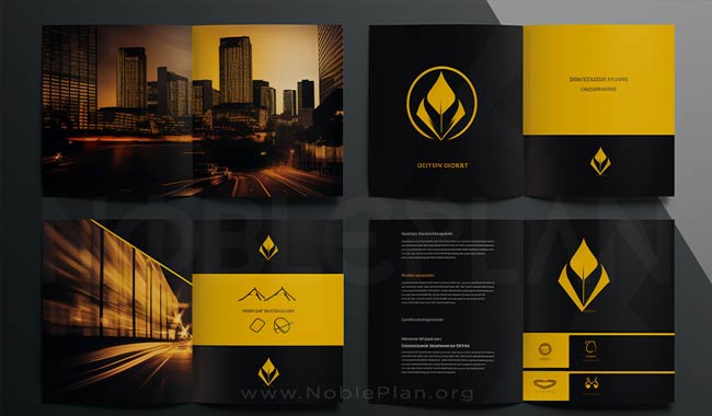 Yellow and black construction brochure